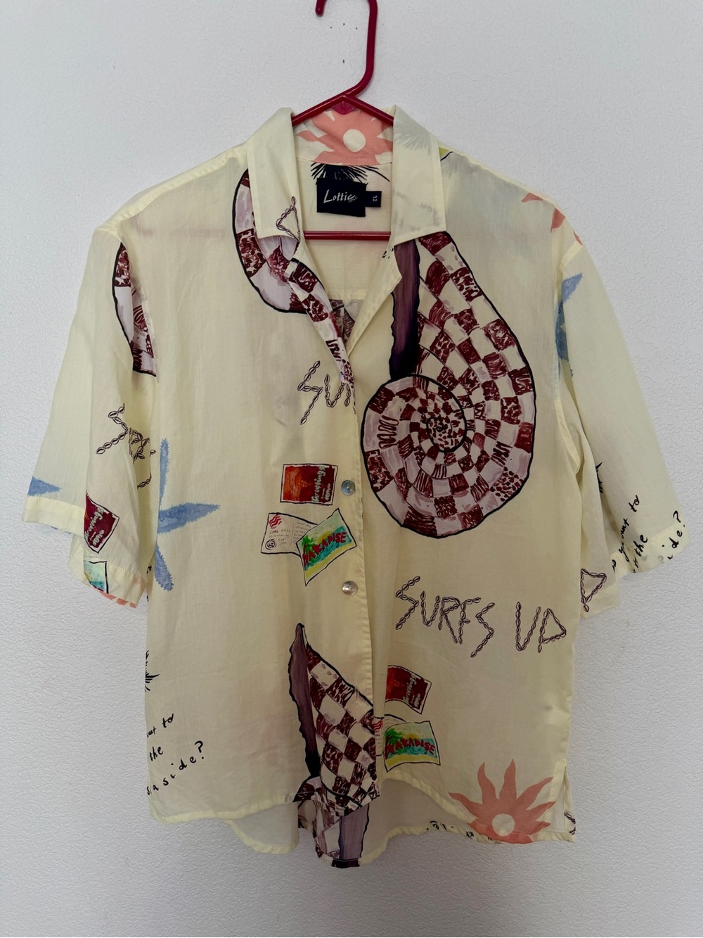 Australian Lottie Hall Vacation Short-Sleeve Button-Down Shirt Women’s AU 12